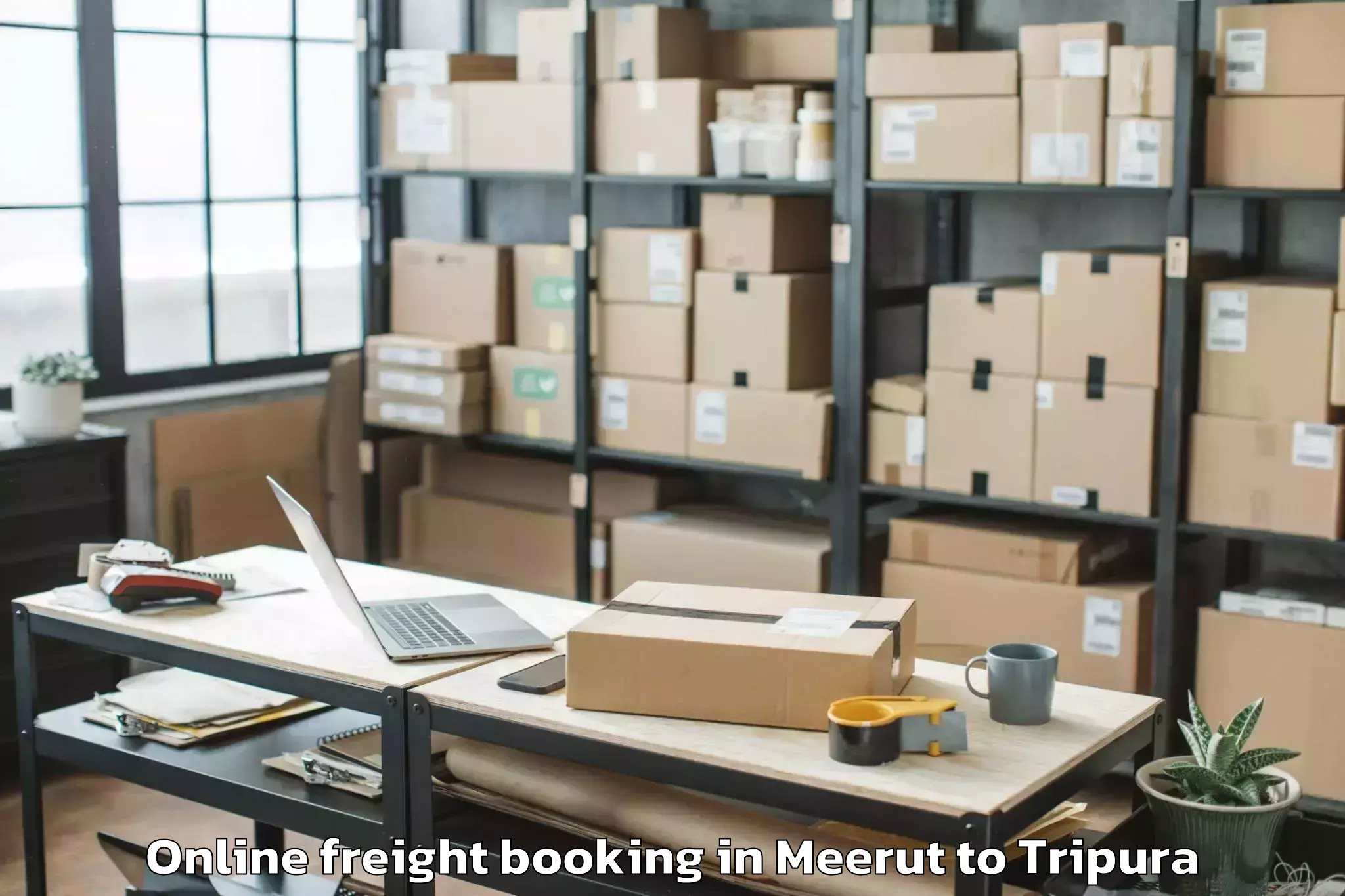 Easy Meerut to Santirbazar Online Freight Booking Booking